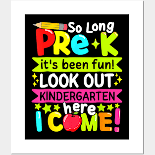 So Long Pre K Kindergarten Here Graduate Last Day Of School Posters and Art